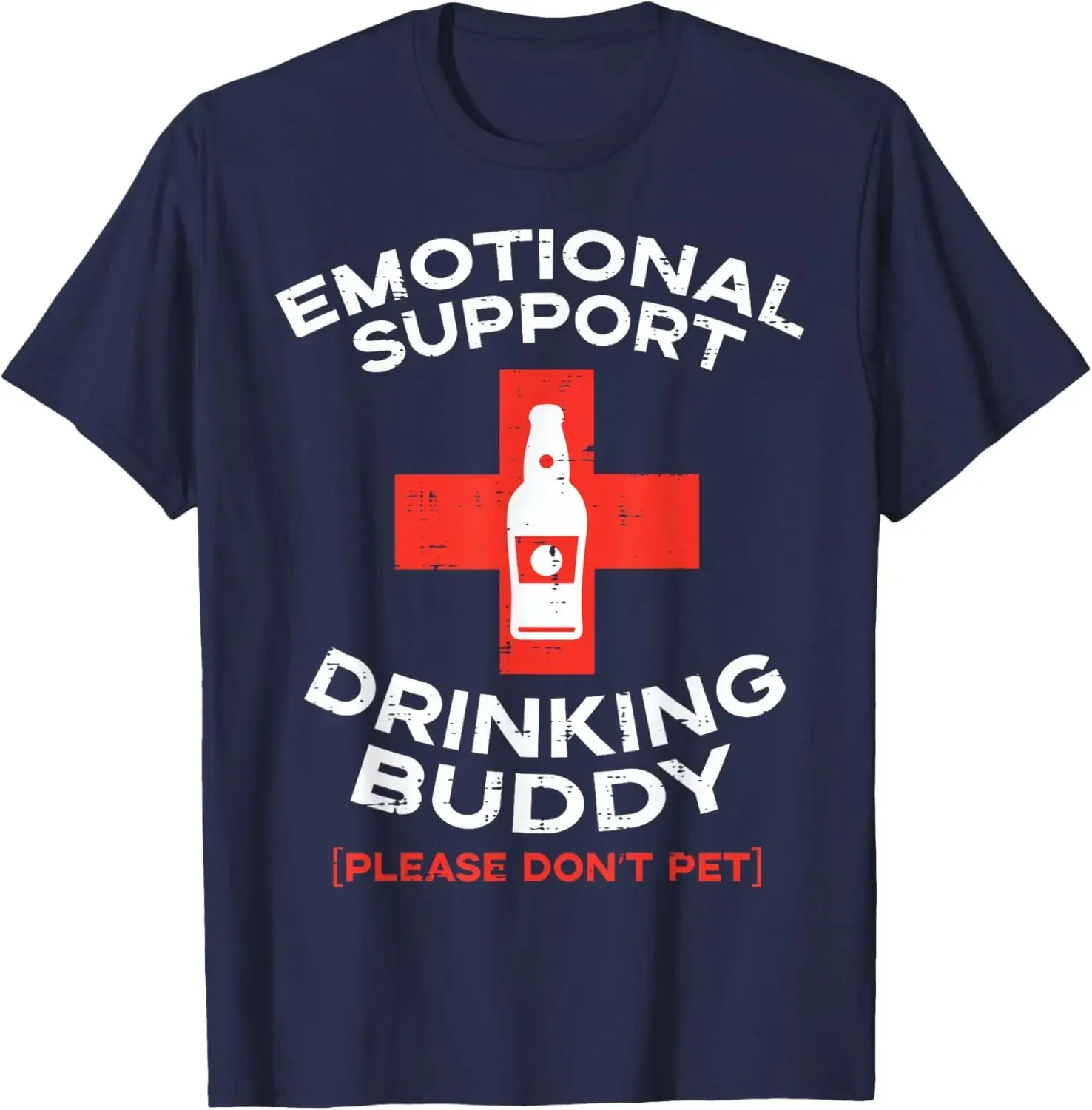Emotional Support Drinking Buddy Graphic T Shirt Unisex Casual Short Sleeve Funny Beer Quote Print Streetwear Tee Tops