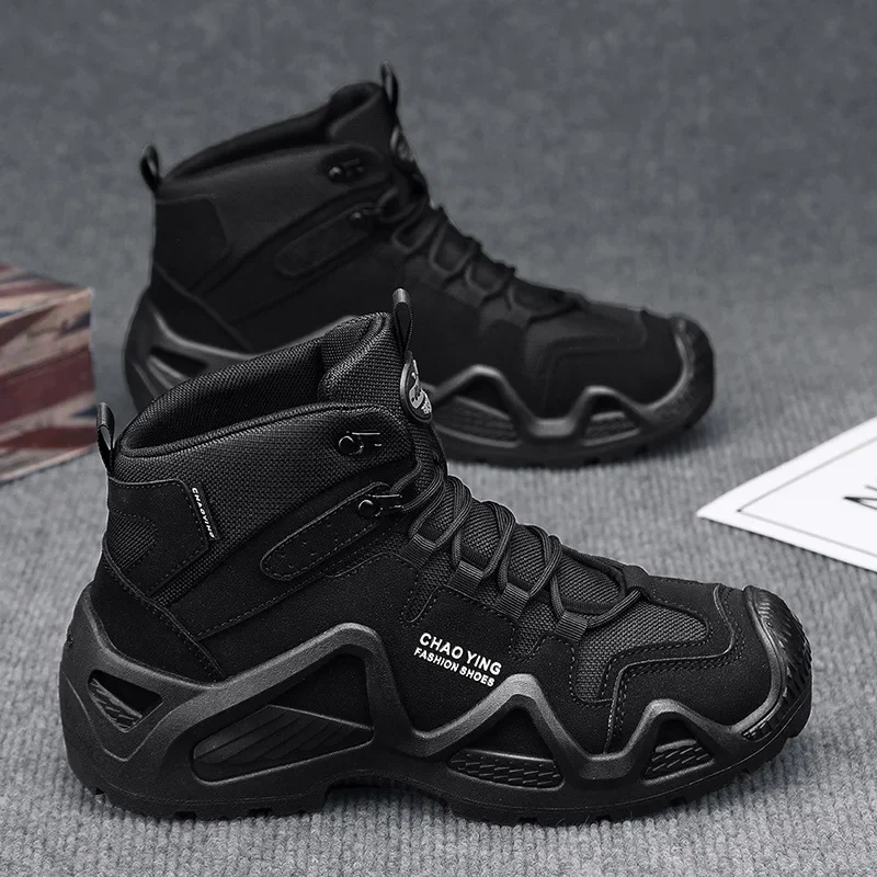 

Men's Outdoor Mid-Cut Waterproof Hiking Shoes Lightweight Tactical Boots Desert Boots Breathable Non-Slip Wear-Resistant Zapatos