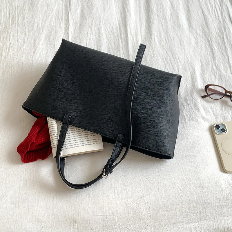 

Корейские женские сумки на одно плечо в стиле ретро, большая вместительная текстура, сумки из искусственной кожи, дизайнерская офисная женская сумка-тоут для поездок на работу, новинка 2026 года