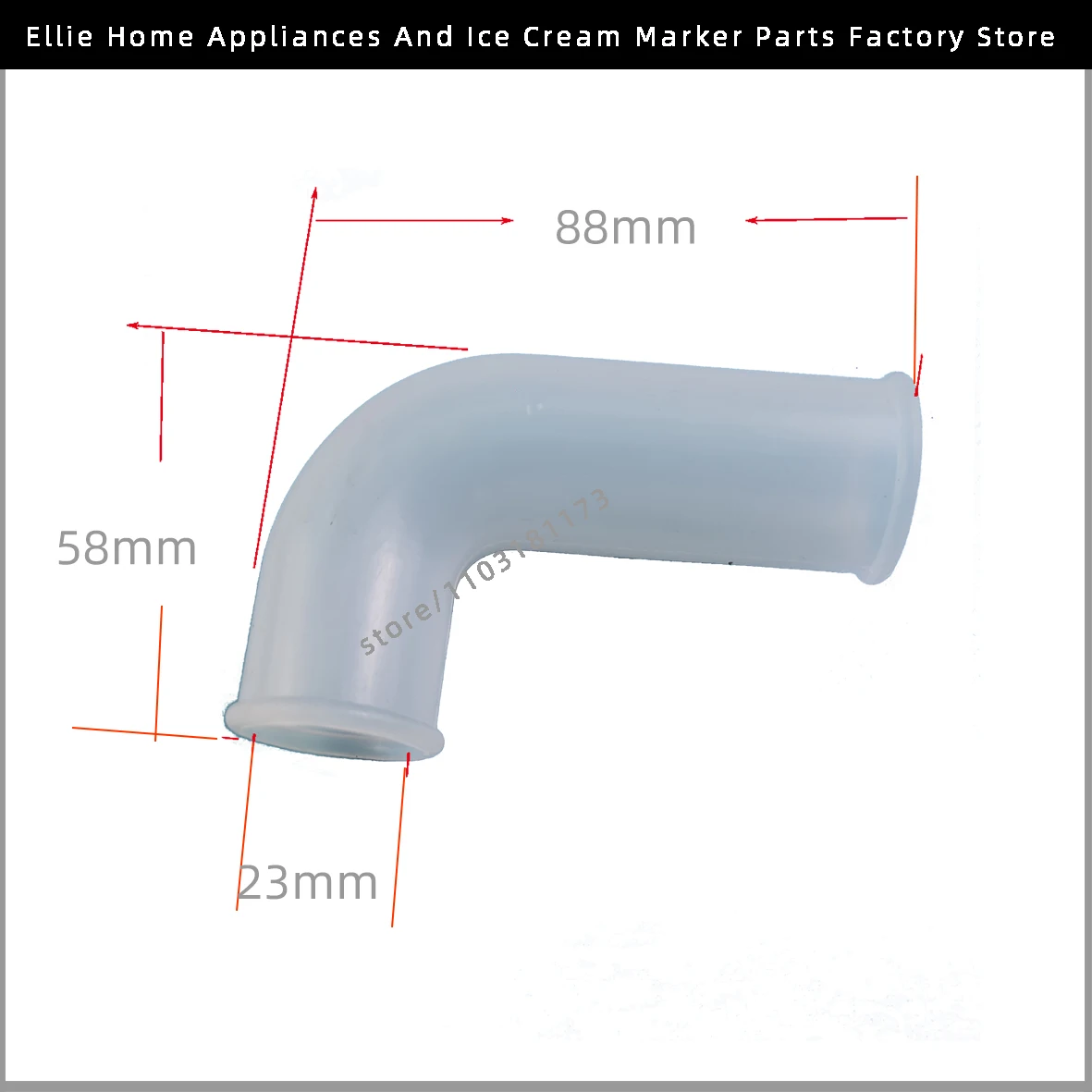 2 Pieces Crooked Silicone Conduit Pipe L Shape New Accessory For Soft Serve Ice Cream Machines