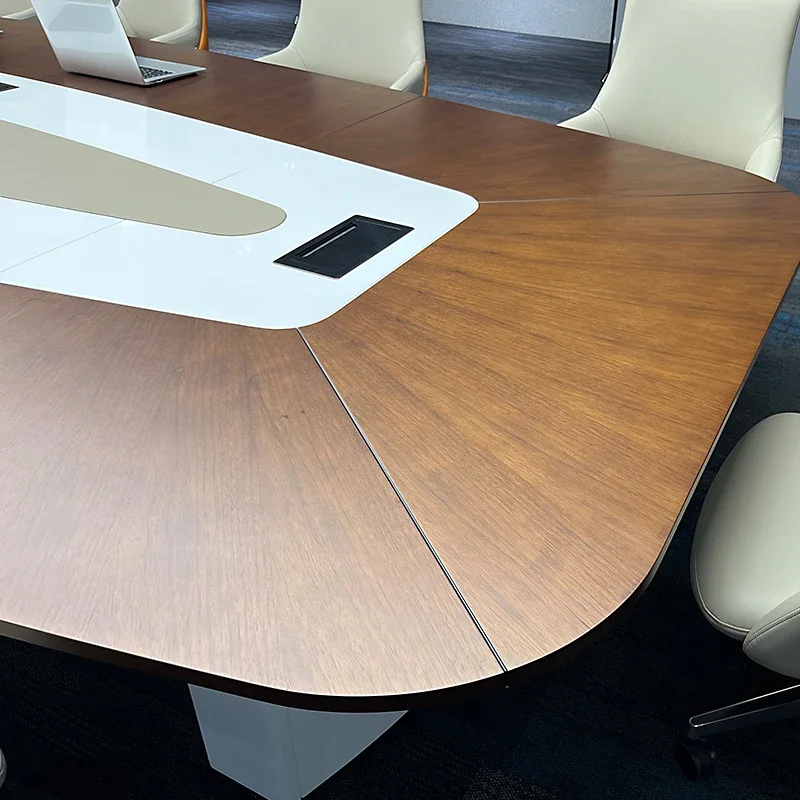 Solid wood conference table, long table, simple modern large conference table and chair combination conference room table, paint