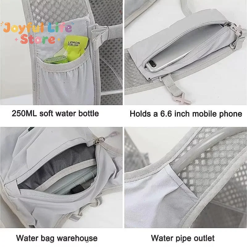 Hot Sale New Running Water Bottle Storage Vest Lightweight Running Vest Reflective Hydration Water Chest Pack With Phone Holder