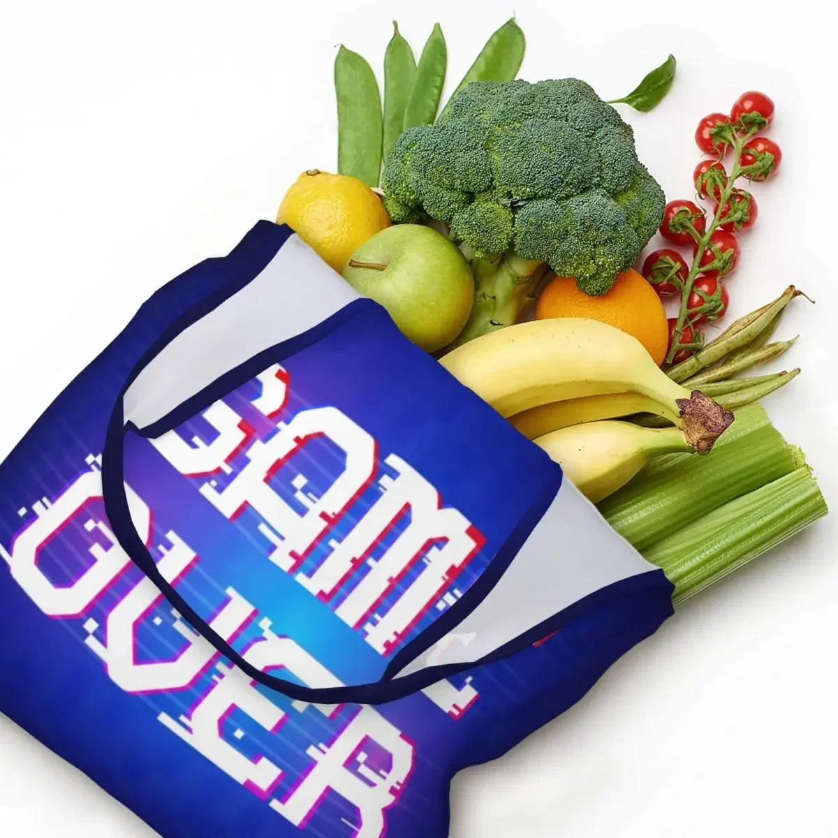 لعبة مخصصة على ألعاب الألعاب تحكم حقيبة تسوق بقالة قماش للمتسوقين حقيبة كتف سعة حقيبة يد هدية متينة