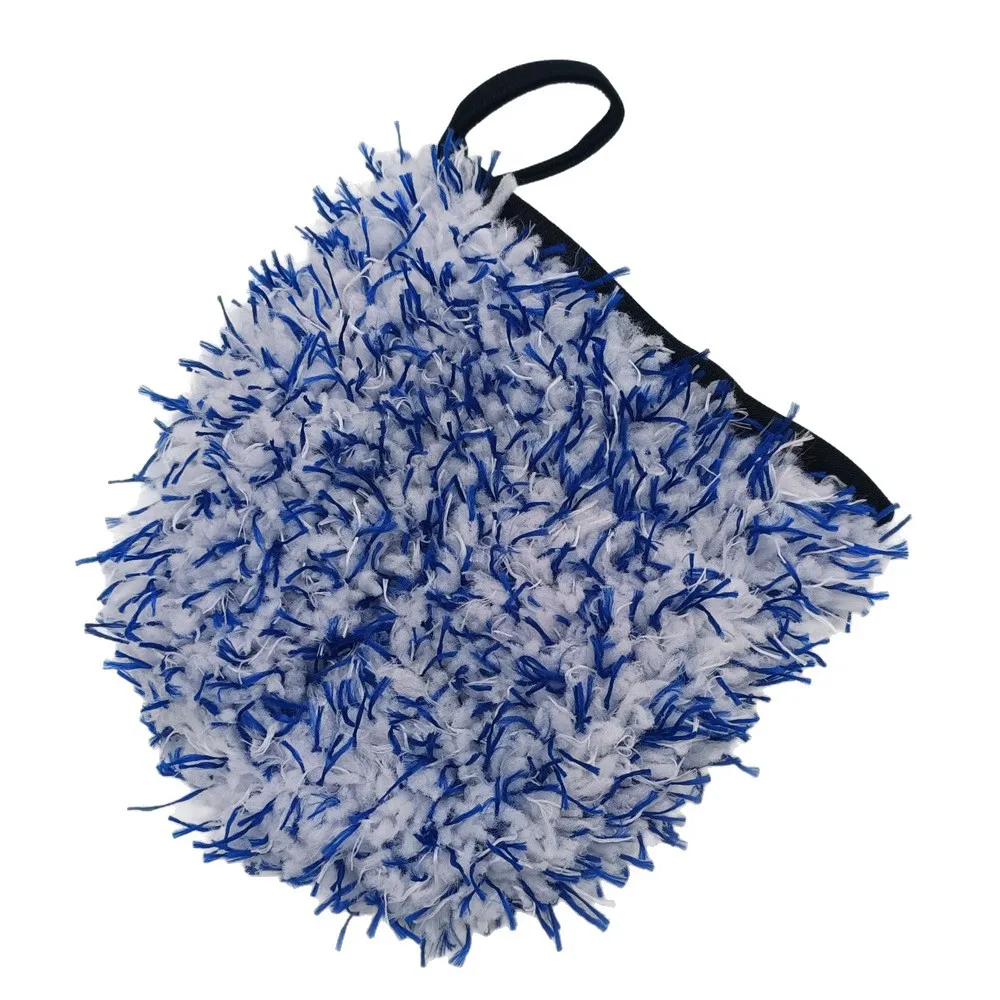 Dual Sided Cleaning Glove Cleaning Cloth Auto Detailing Mitt Blue White Car Wash Gloves Soft Dense Plush Fibers