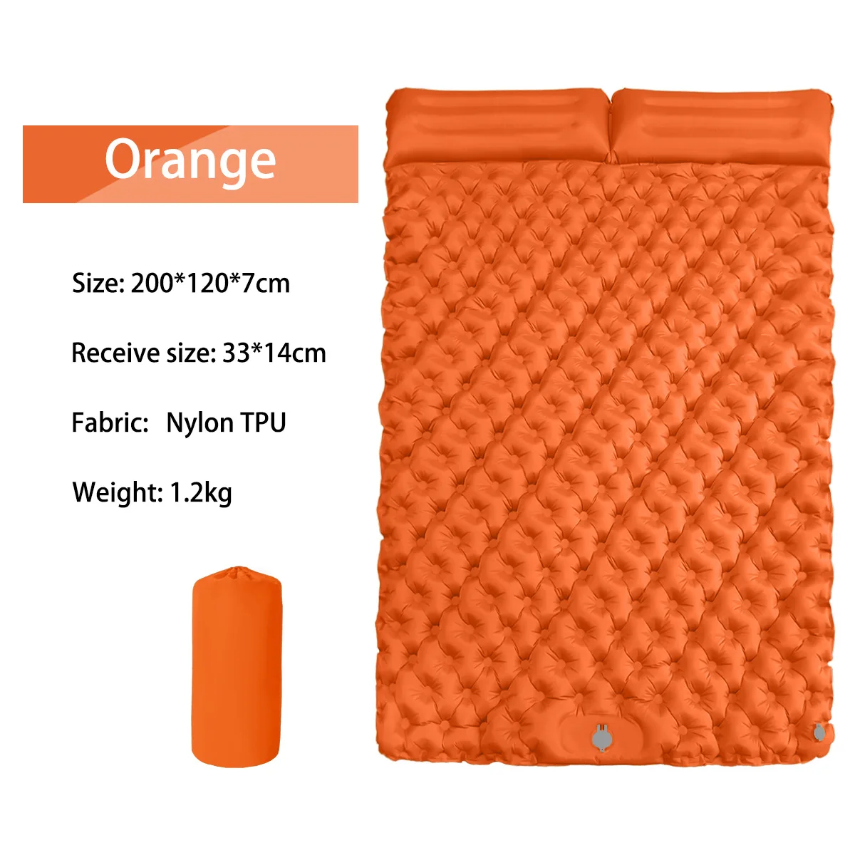 

Outdoor Double Inflatable Camping Air Mattress Folding Self-Inflating Mats Hiking Beach Sleeping Pads Picnic Bed Equipment 1200G
