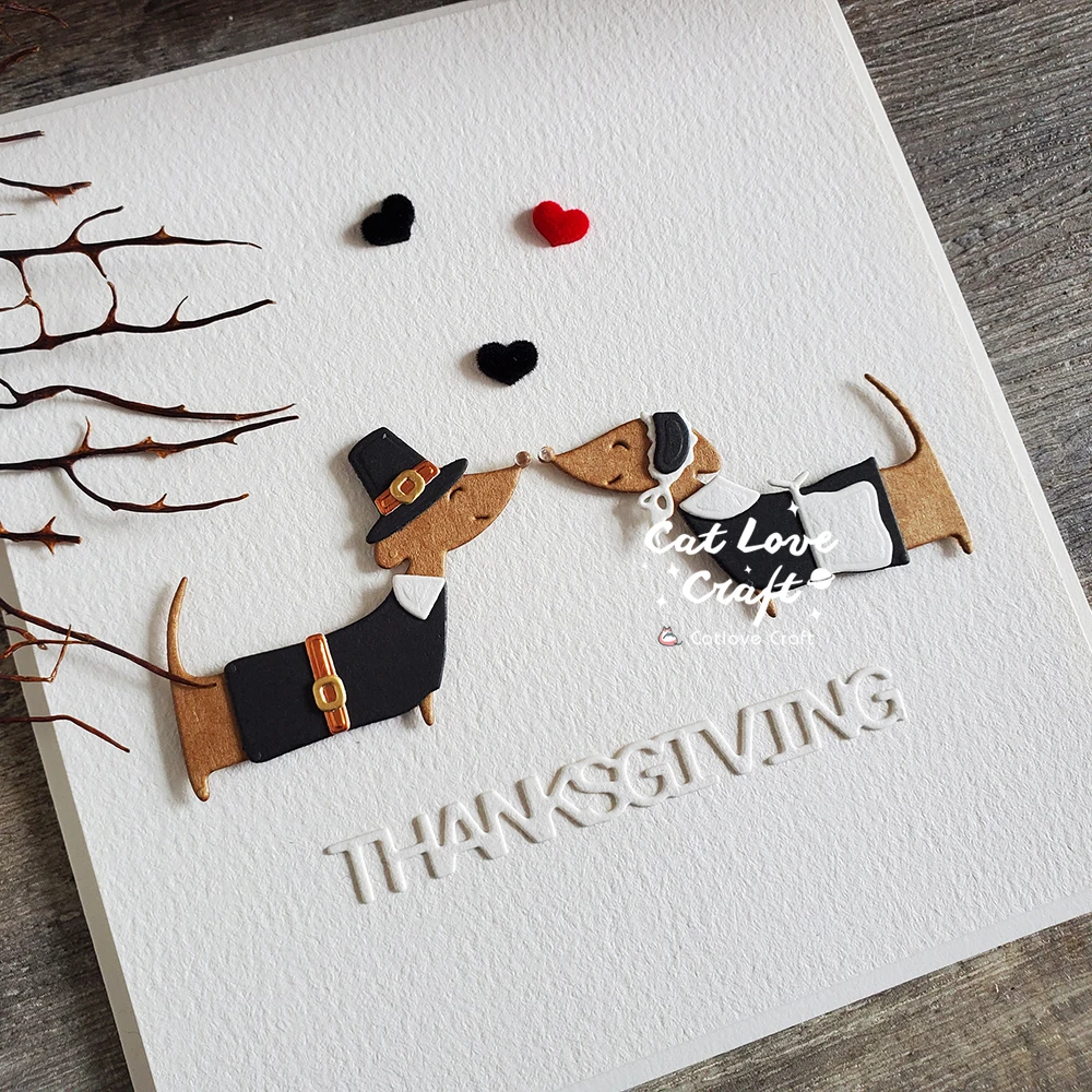 Catlove الشكر السجق الكلب الحيوان المعادن قطع يموت سكرابوكينغ Stencil يموت قطع بطاقة صنع Craft بها بنفسك الحرفية النقش قوالب جديدة #3