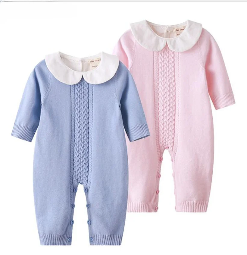 

Knitted Baby Romper Autumn Newborn Knitting Baby Clothes Woolen Long-sleeve Infant Baby Jumpsuit Overalls Baby Boys Girls Romper