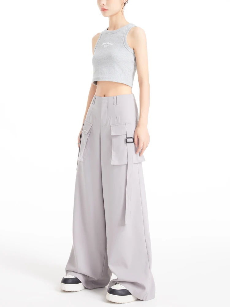 

Ультрамягкие американские женские летние тонкие повседневные брюки с широкими штанинами, удобные трикотажные рабочие брюки с карманами