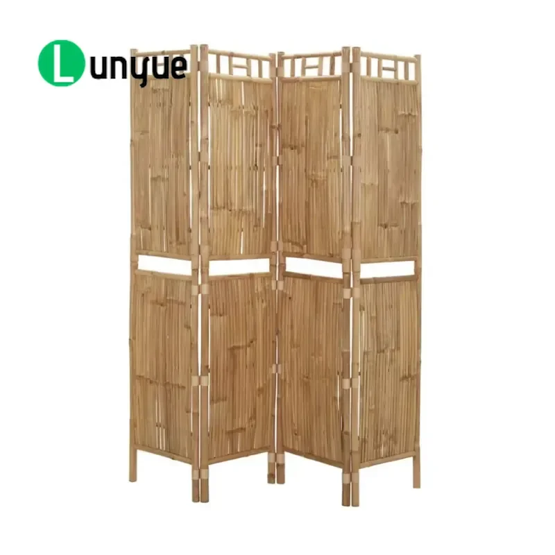 High Quality Bohemian Natural Bamboo Folding Screen Room Divider Home Decoration Partition Made in Vietnam Natural Color