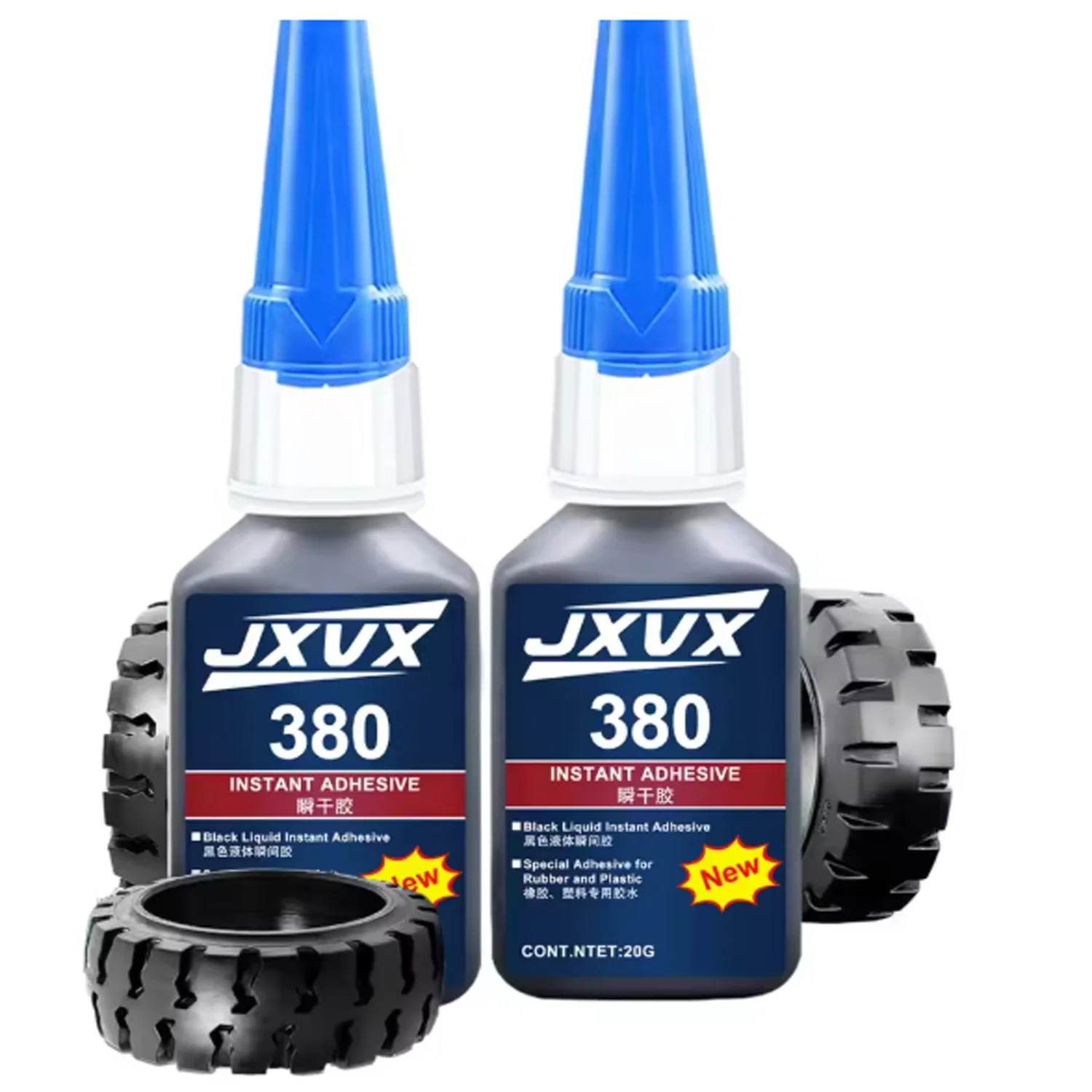 5pcs 380 20ml Tire Repair Black Glue Liquid Strong Rubber Wear resistant Instant Adhesive For Bike Motorcycle ATV Car Tyre Crack
