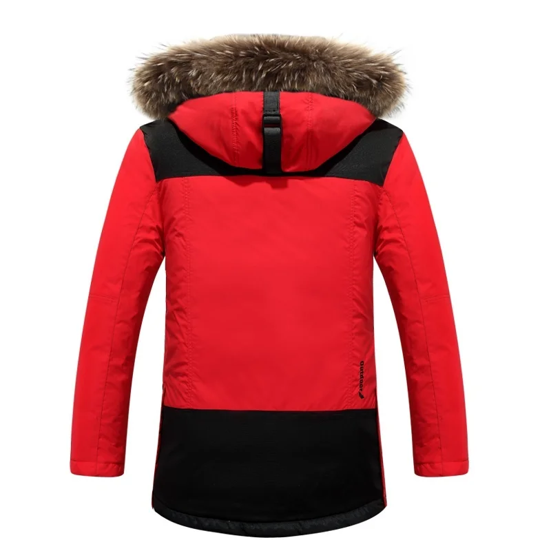 Winter jacke Herren Wind jacke Anorak Qualität weiße Ente Daunen Pelz Kapuze abnehmbare lange Parka Herren mantel warmen dicken Mantel