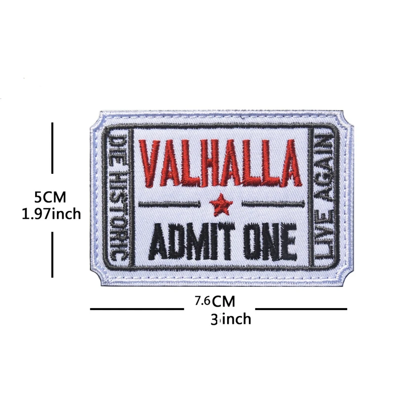 Valhalla parche bordado capítulo moral gancho y bucle para ropa mochila - imagen 2