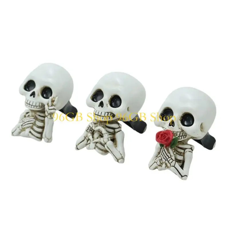 

96GB Long Lasting Car Vent Mounted Skull Air Freshener Resin Decoration For Vehicles
