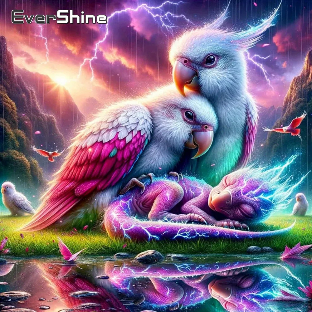 

EverShine Diamond Painting Bird Rhinestones Picture Embroidery Animal DIY Full Drill Mosaic Dragon Home Living Room Art Craft