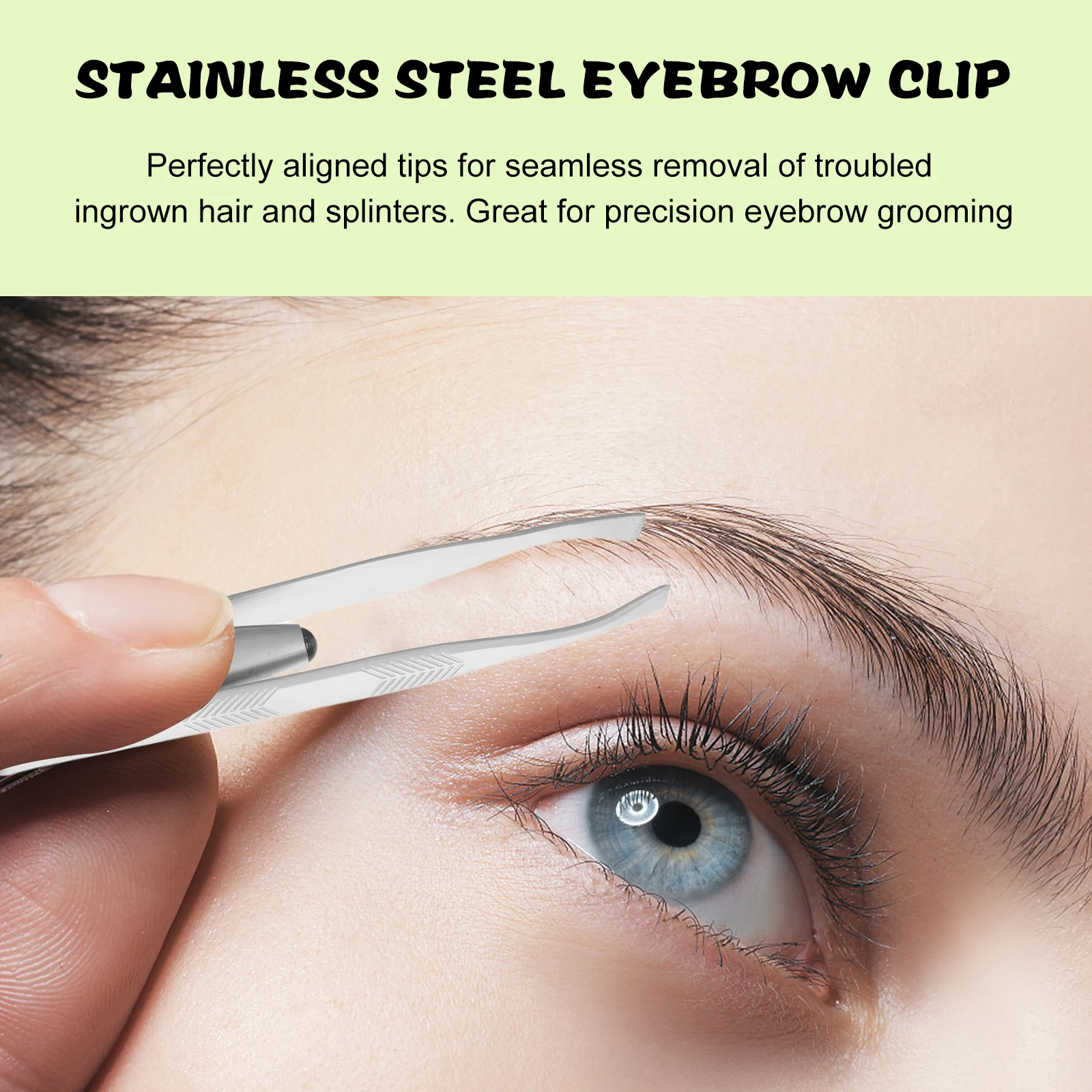 2Pcs Precision LED Eyebrow Tweezers Stainless Steel Illuminated Brow Shaper for Women Men Facial Grooming Tools