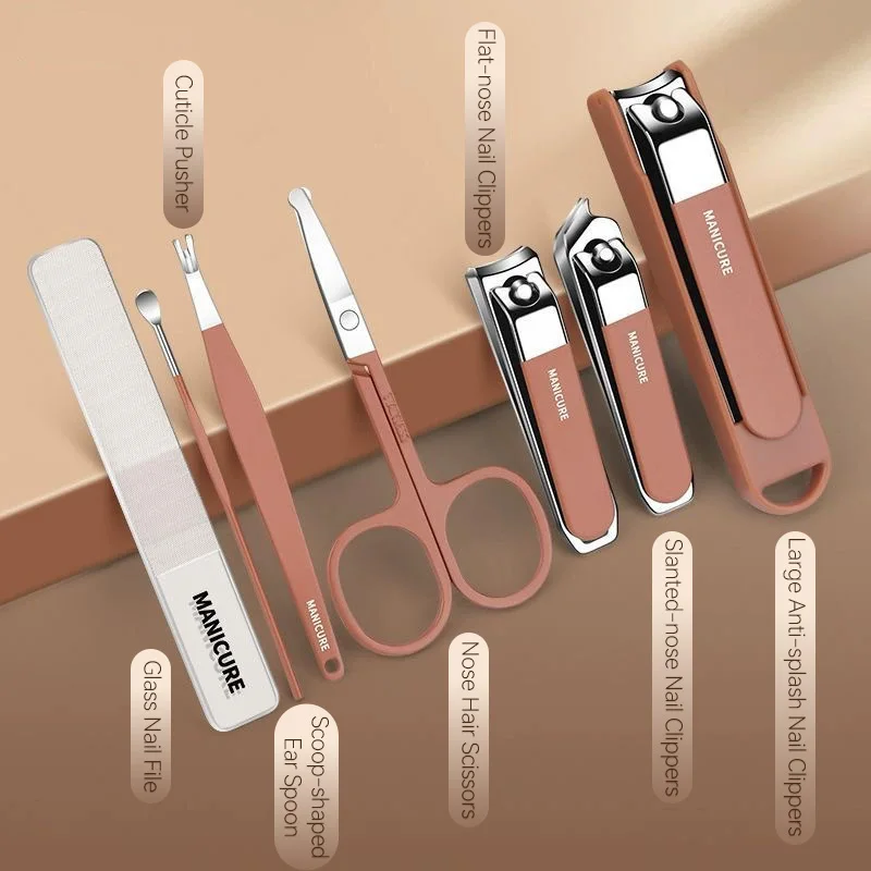 8 ensembles de coupe-ongles anti-éclaboussures, conception main dans la main avec coupe-ongles, outil de Protection, Kit de soins de manucure professionnel