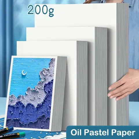 Bilashmart 50 Sheets Art Supplies Oil Pastel Paper 200gsm Chalk Coloring Crayons Painting Books Acid Free Natural Colortones Drawing