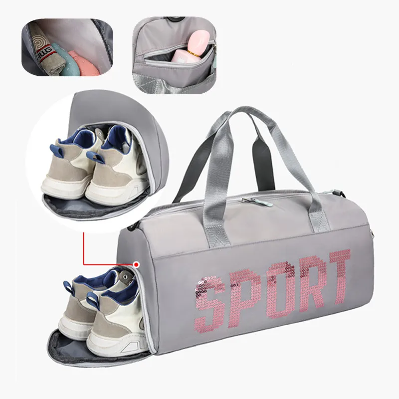 Sac de sport étanche pour homme et femme, grande valise de voyage, poche de chaussure d\'entraînement de yoga, fitness, natation, sport initié