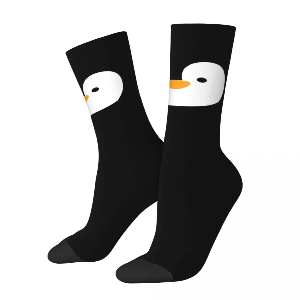 

Fashion Cute Penguin Face Basketball Socks Cartoon Animal Polyester Crew Socks for Women Men Non-slip