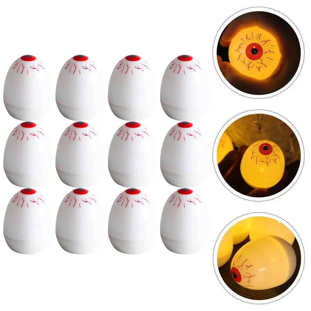 

12 шт. светодиодных свечей в форме глазных яблок для Хэллоуина, декор для вечеринок, украшение для комнаты на Хэллоуин, работающие от батареек, без пламени