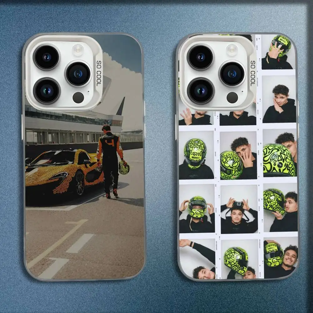 

4 L-Lando N-Norris Phone Case For iPhone 16,15,14,13,12,11,Mini,Pro,E,MAX White Candy Matte Shockproof Cover