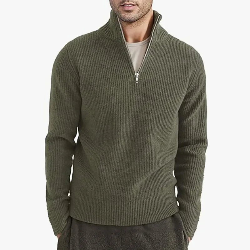 Autumn Winter New Arrival Turtleneck Knit Sweater Solid Color Casual Thickened Warm Soft Daily Outerwear For Men