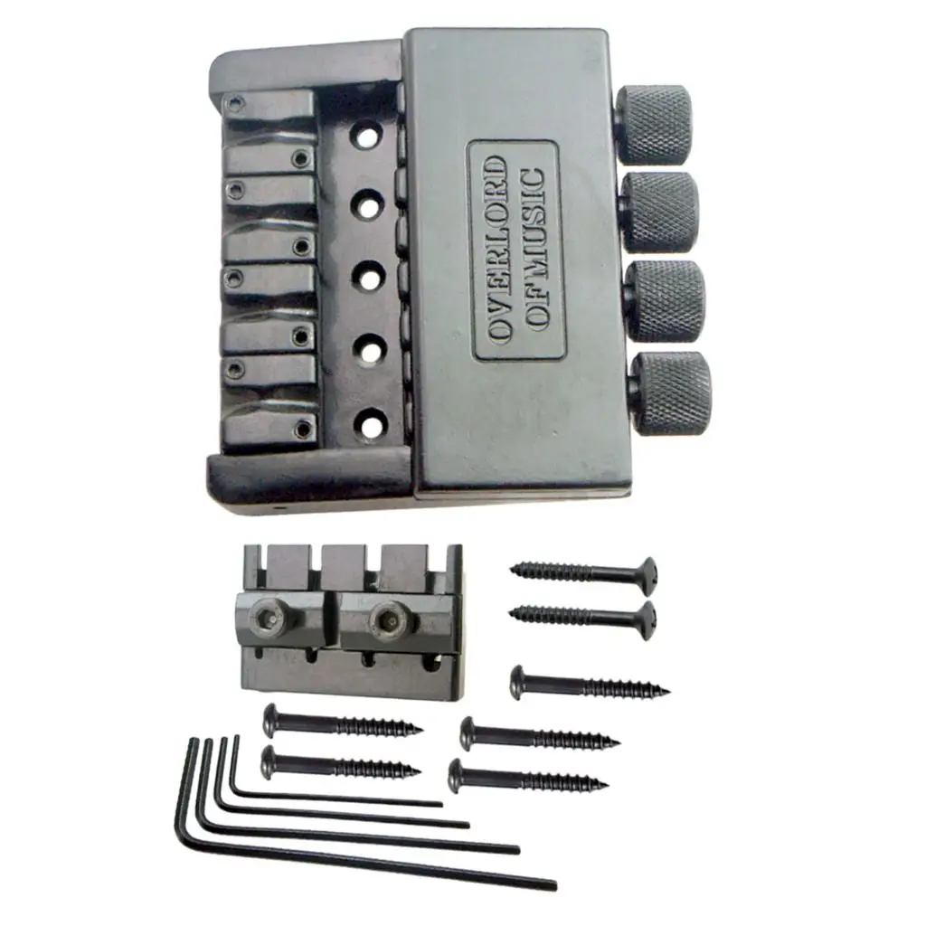 1 Set 4 String Headless Bass Guitar Bridge System Electric Bass Part for Headless Electric Bass Replacement