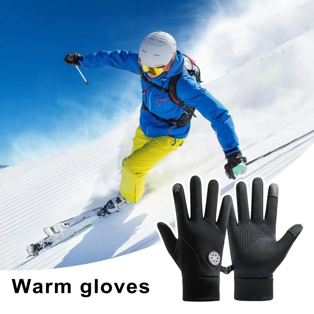 Waterproof Cycling Gloves Thickened Warm Ski Gloves Outdoor Sports Warm Snow Gloves For Men Women Ski Touch Screen Fleece Gloves