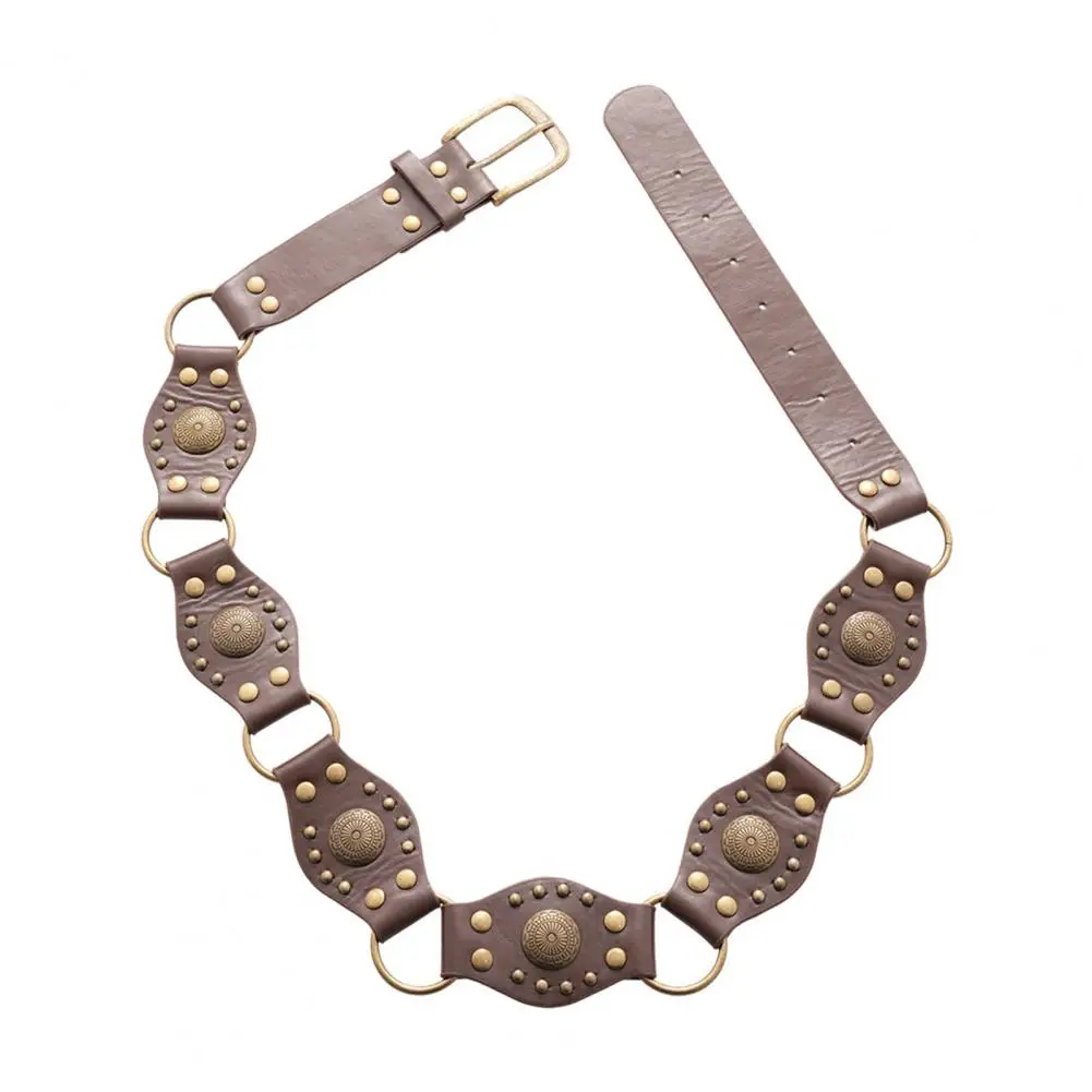 تقليد حزام جلد المرأة خمر حزام الموضة بوهيميا نمط الرجعية المرأة سبيكة الخصر حزام على شكل سلسلة لفساتين بلايز للقمصان #5