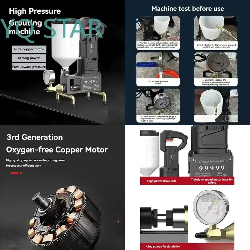 High Pressure Waterproof Grouting Machine Injection Pump for Epoxy Polyurethane Liquid Leakage Repair Tool