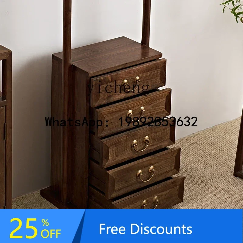 

new Chinese style box bedside table solid wood tea cabinet zen furniture coat rack rack
