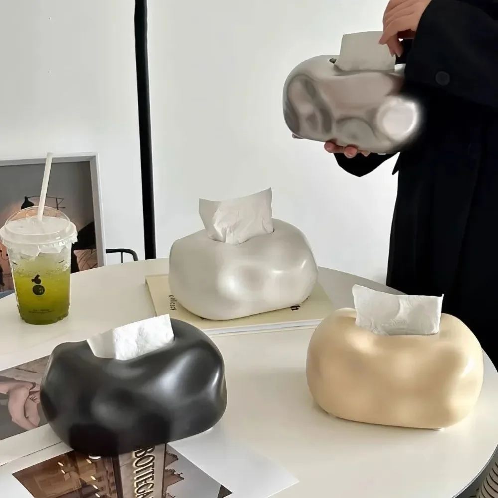 Nordic Ceramic Tissue Box Advanced Napkin Holder Living Room Dining Table Tissue Case Household Tissue Storage Box Decoration