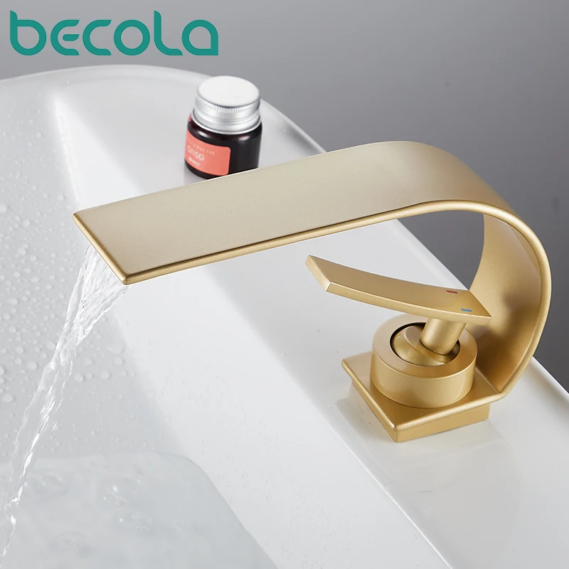 Becola Wholesale And Retail Deck Mount Waterfall Bathroom Basin Faucet Vanity Vessel Sinks Mixer Tap Cold And Hot Water Tap