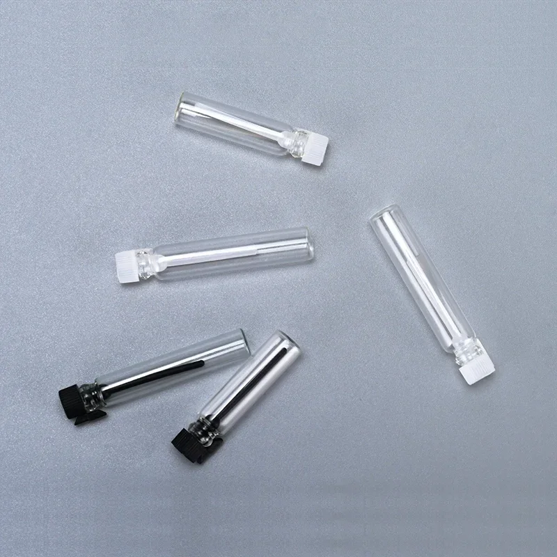 

Mini Glass Vial with Plastic Stopper Empty Glass Perfume Bottles,Empty Refillable Small Mini Vials Sample Glass PerfumeBottle