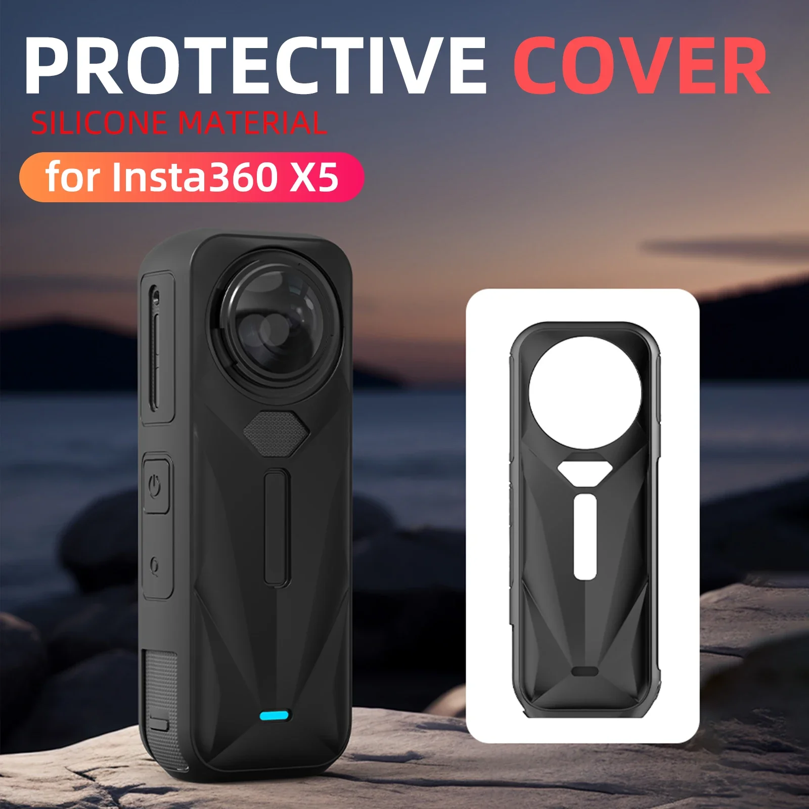 

Soft Silicone Case for Insta360 X5 Protective Cover for Insta 360 X5 Scratch-resistant Shell Camera Protection Accessories