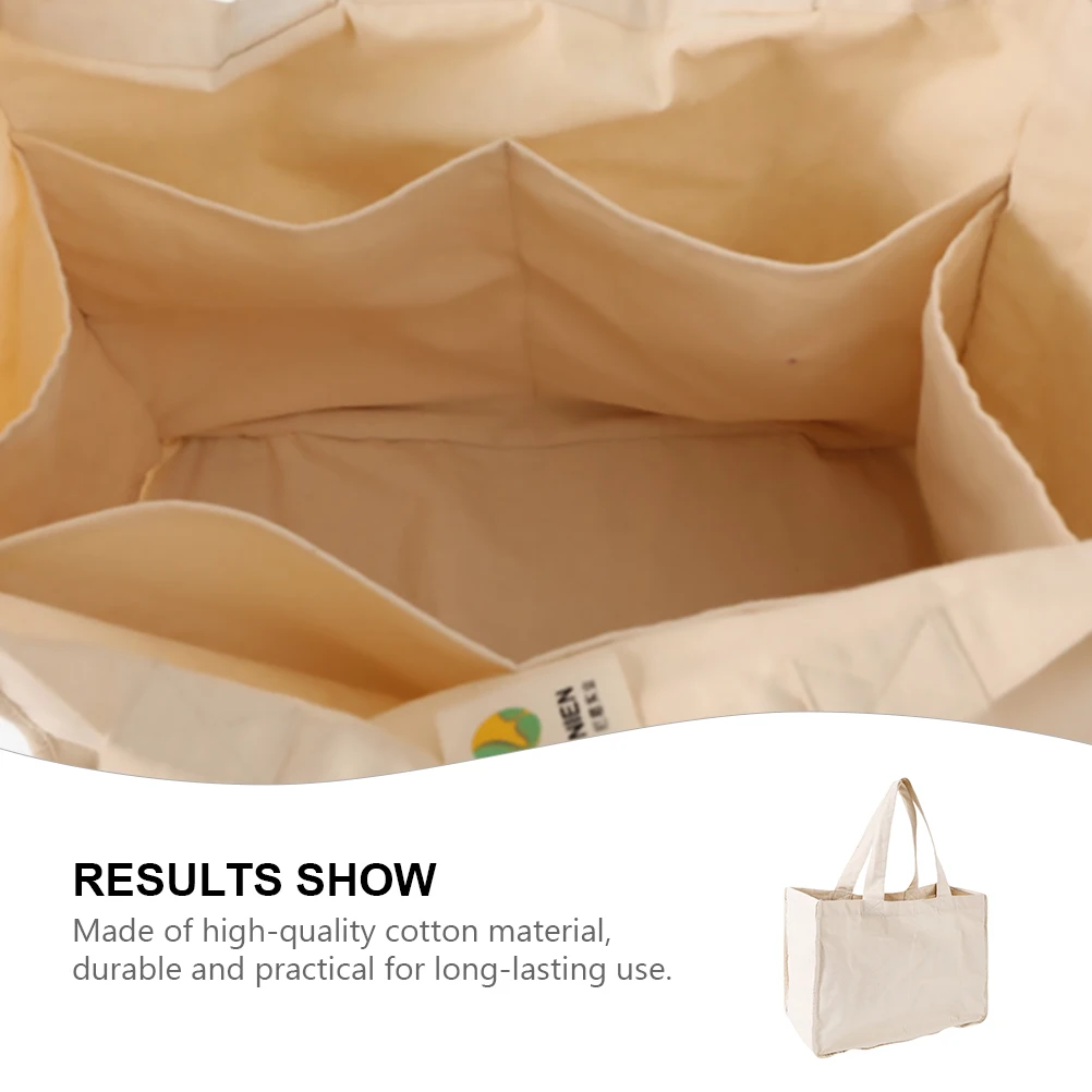 

Reusable 100% Cotton Shopping Bag Large Capacity Foldable Canvas Grocery Tote Handbag for Fruits Vegetables Travel Beach Eco