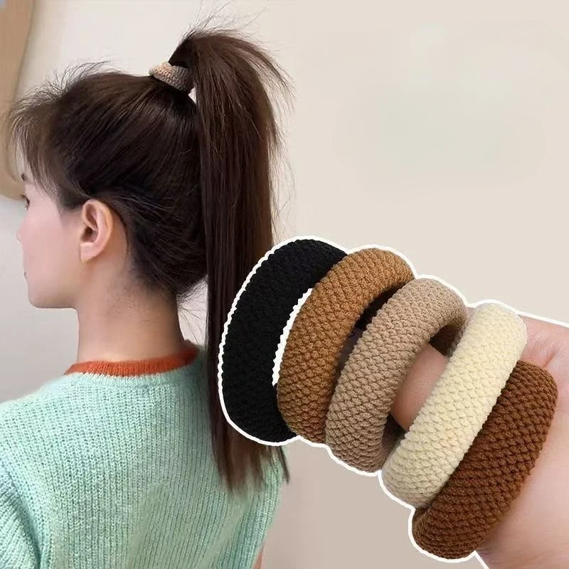 

5/10pcs High Elastic Hairbands Thickened Versatile Simple Hair Scrunchies Black/ Mixed Color Rubber Bands Hair Ties Hair Ropes
