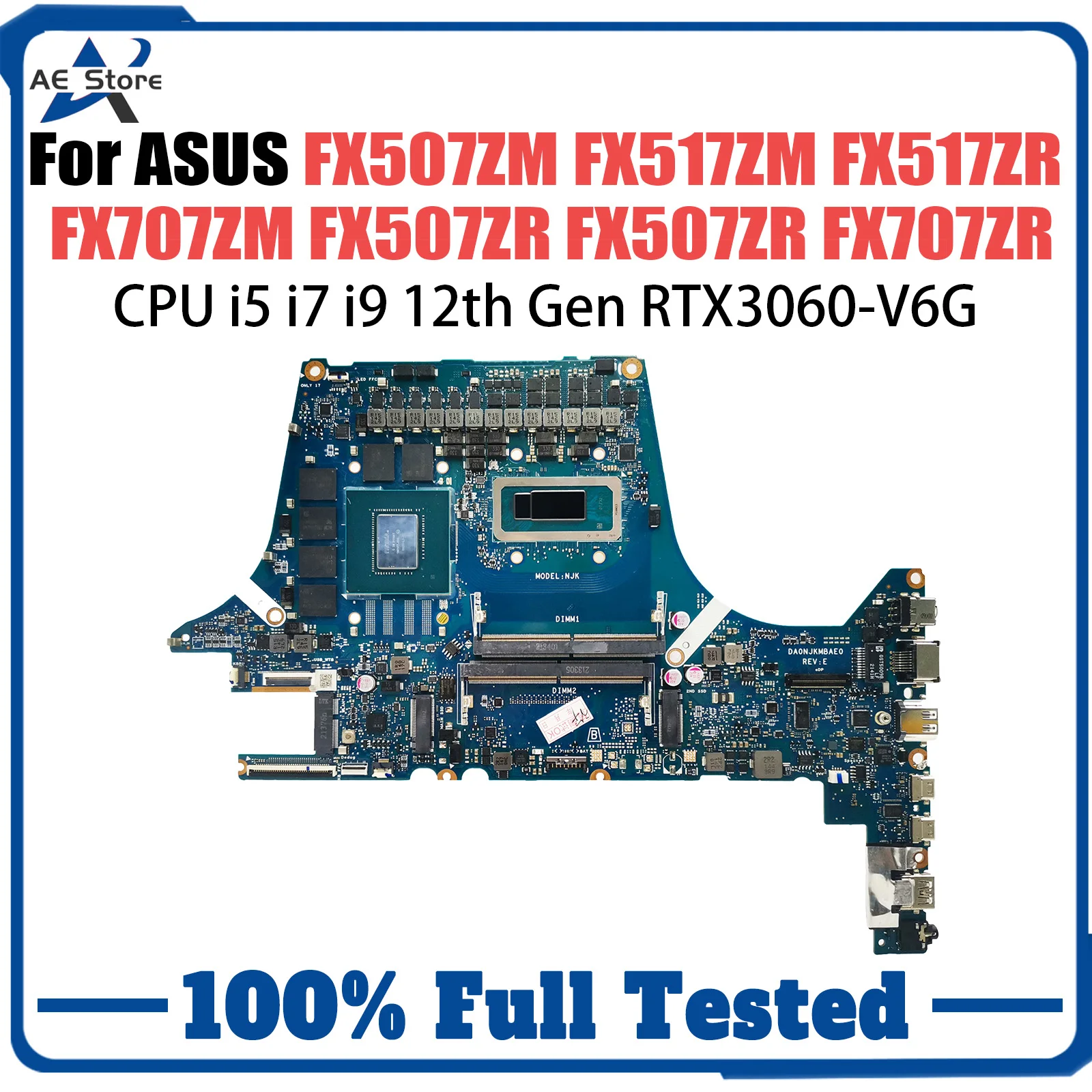 Материнская плата для ASUS FX507ZM FX517ZM FX517ZR FX707ZM FX507ZR FX507ZR FX707ZR TUF707Z TUF517Z, i5, i7, i9 12-я материнская плата для ноутбука