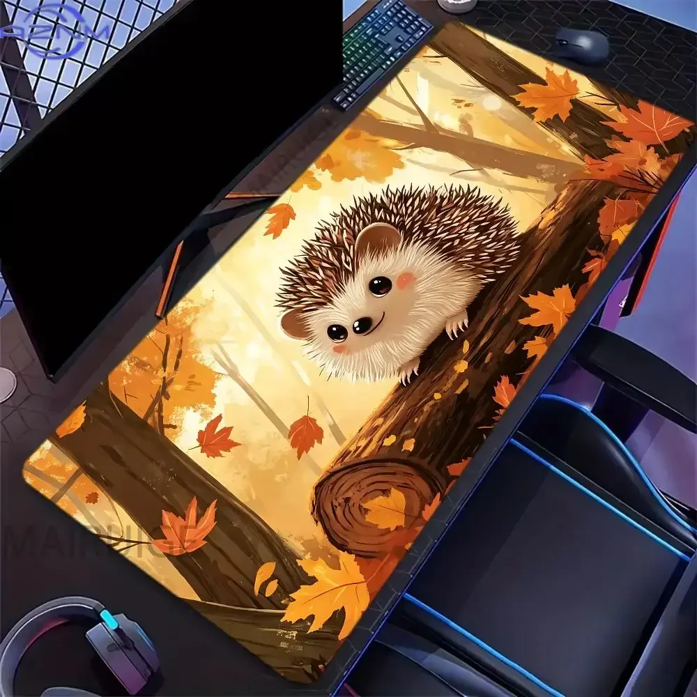 Cute Hedgehog Berry Cartoon Mouse Pad Large Computer Office Game Table Mat Rubber Anti-slip Stitched Keyboard Mat  Desk Pad