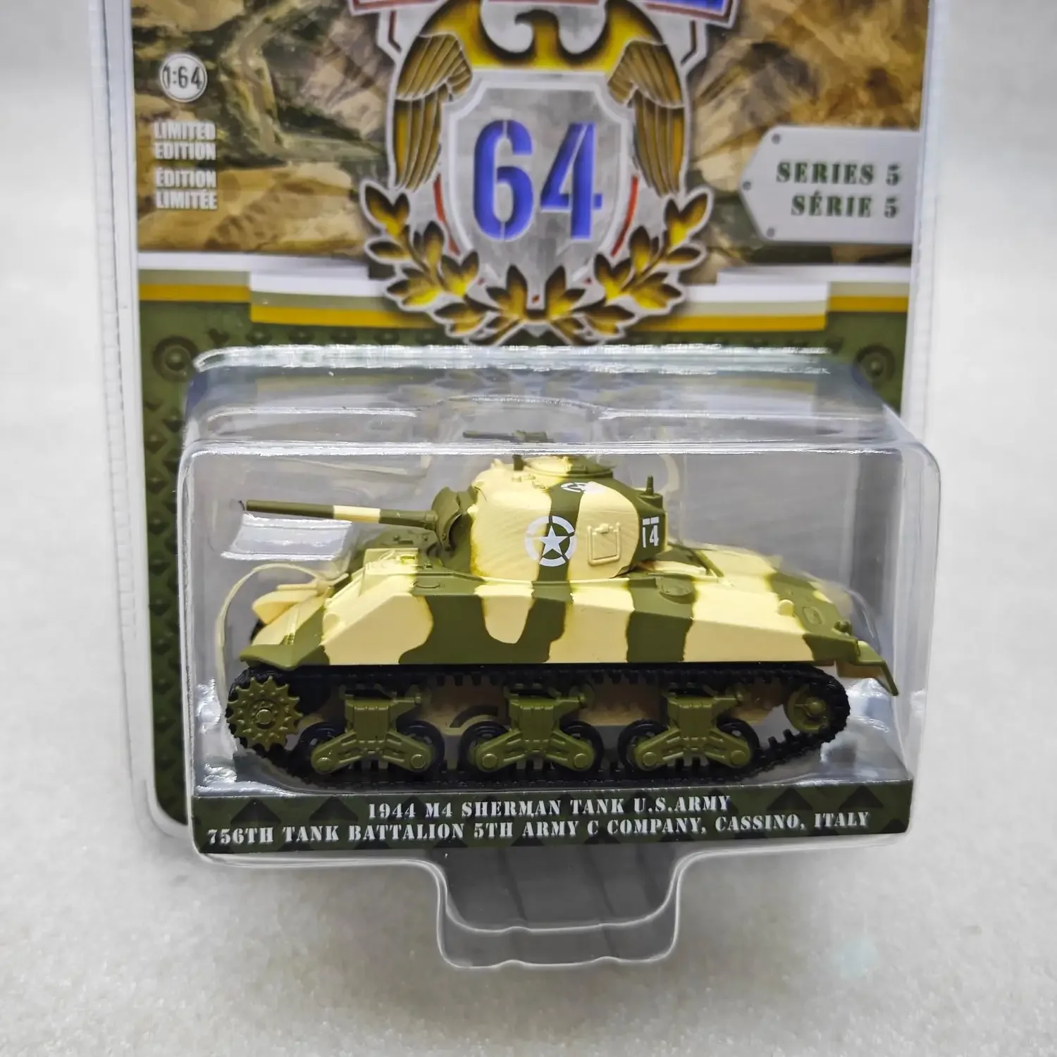 1: 64th Battalion, 64th Series, 5-M4 Sherman Tank, US Army 5th Corps, C-Company, 756 Tank Advanced Car Model Collectibles