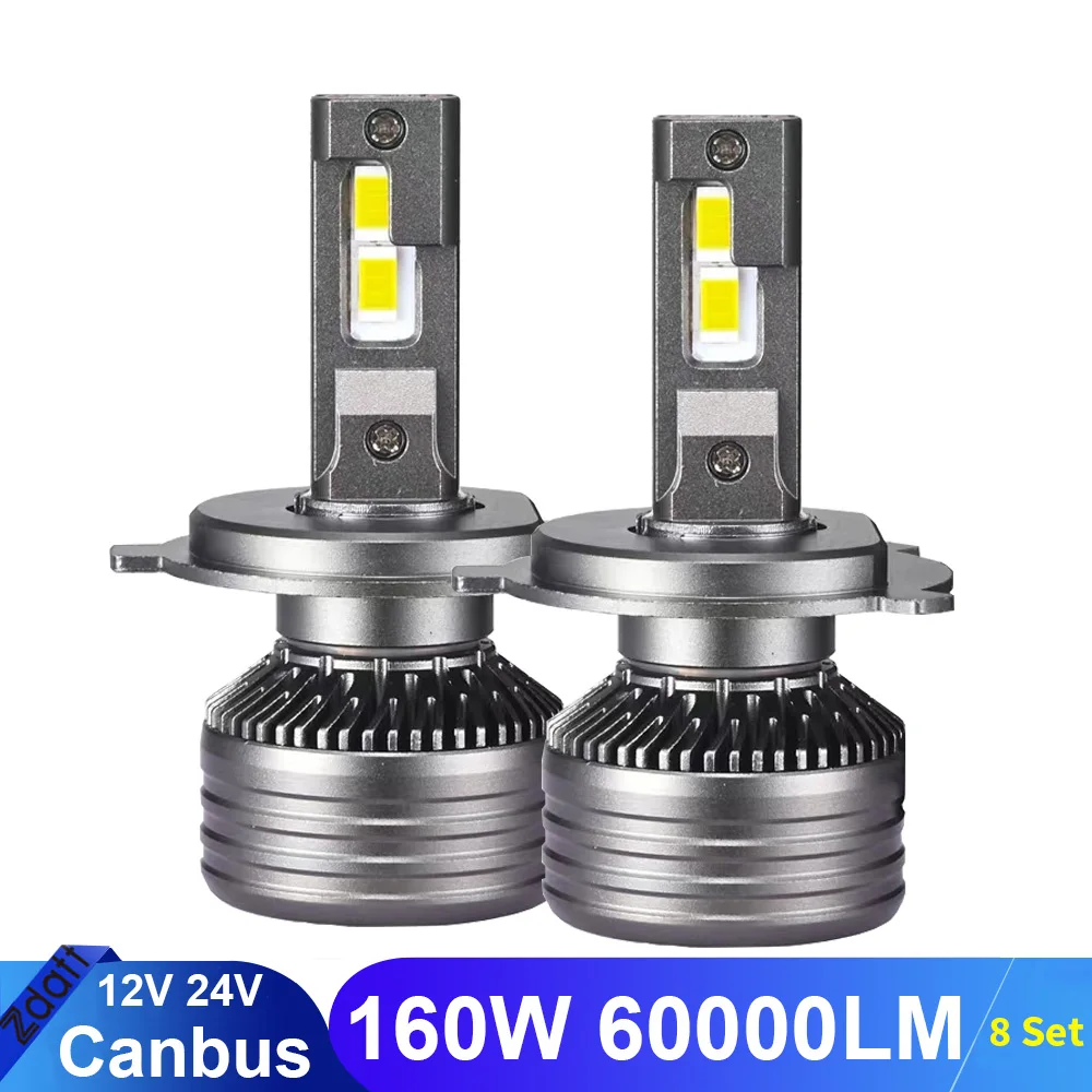 

K5C 160W H1 H4 h7 led headlight H8 H9 H11 9005 HB3 9006 HB4 Canbus Car headlamp bulbs 6000k 12v 24v Diode High mute fan 2Pcs