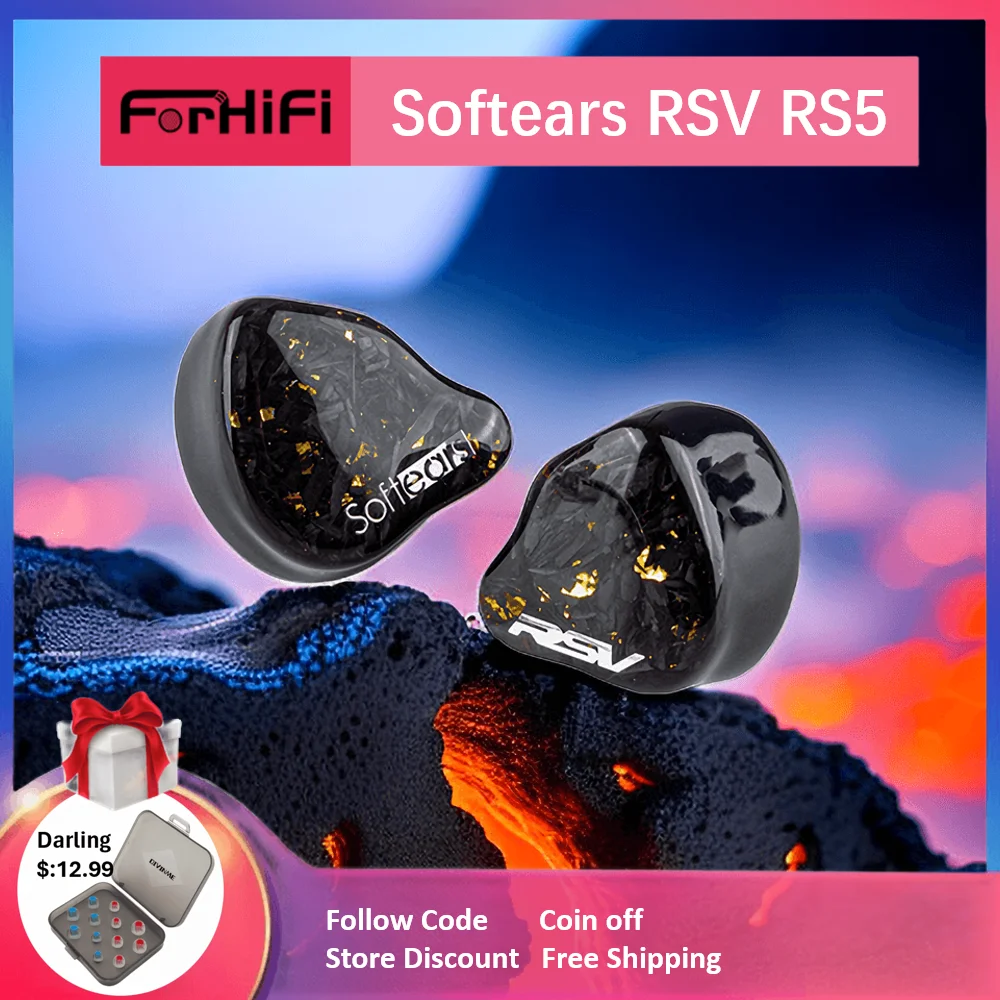 

Softears RSV RS5 Earphones 5BA IEM Reference Sound Five Series In-Ear Monitor Earbuds