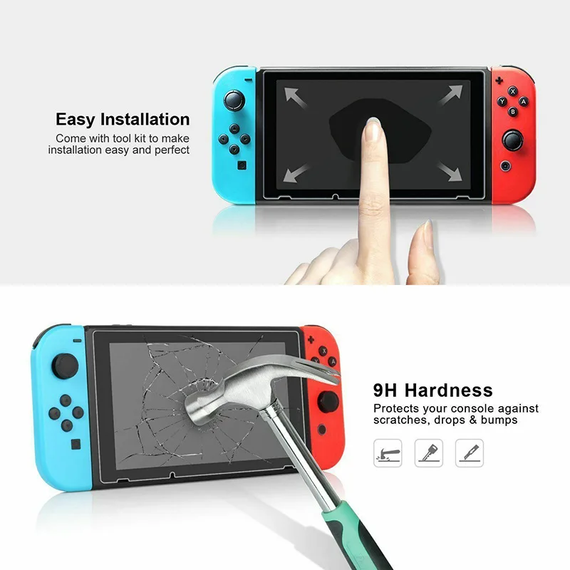 新1パック保護ガラスnintendスイッチ強化ガラス画面保護フィルムnintendosスイッチnsガラスアクセサリー