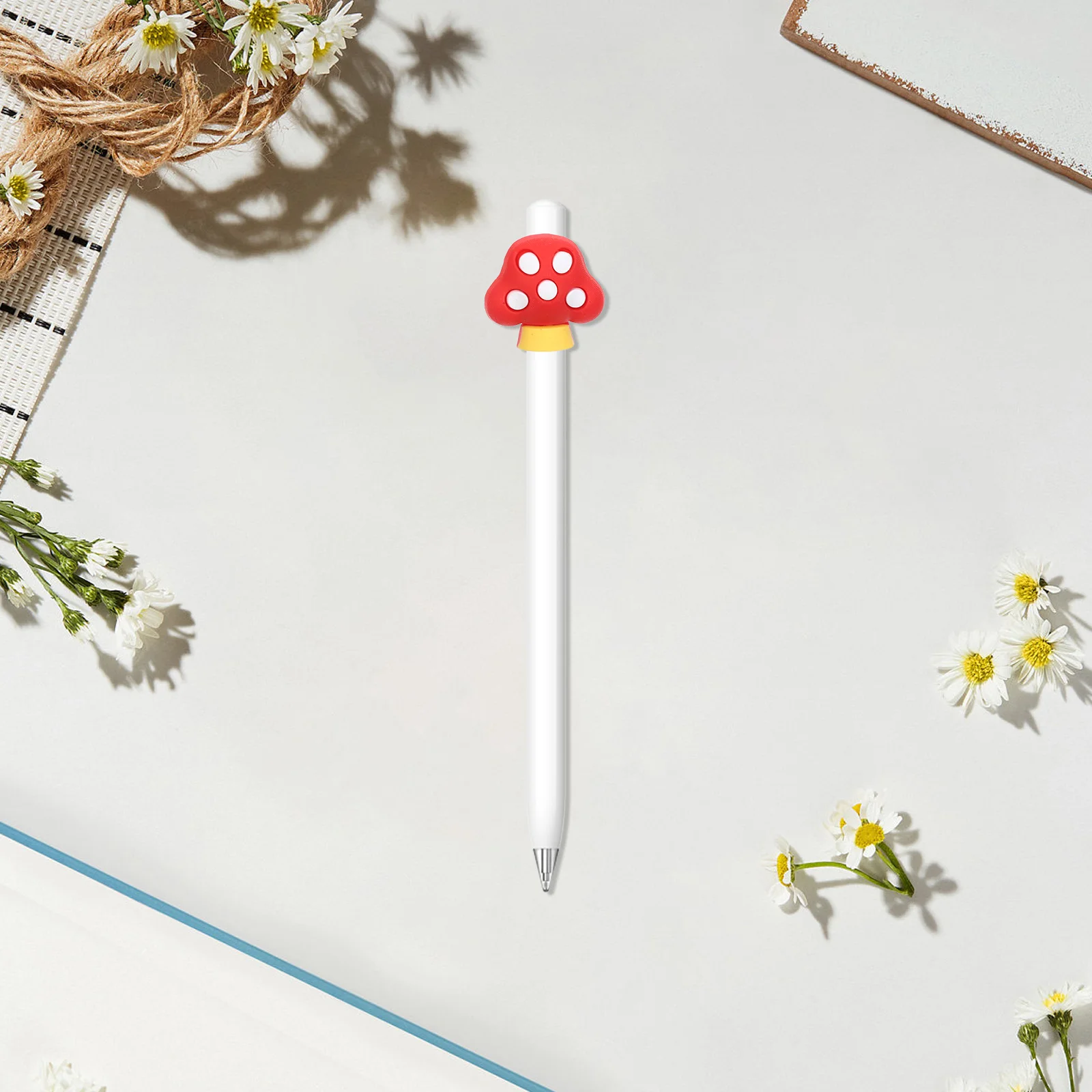 

30Pcs Mushroom Pencil Clips Soft PVC Cartoon Pencil Topper Clip Removable Classroom Rewards School Supplies Notebook Pen Clip