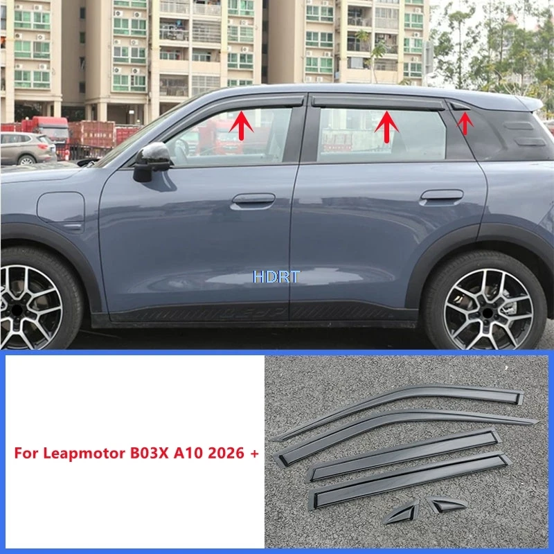 Deflectores de Viento para Ventanas Laterales de Coche, Visores de Lluvia y Sol, Kit de Accesorios para Leapmotor B03X A10 2026+