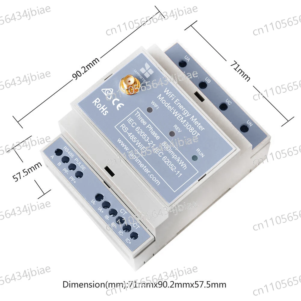 Solar PV System Home Electricity Usage Monitor Bidirectional 3-Phase Energy Meter WiFi DIN Rail