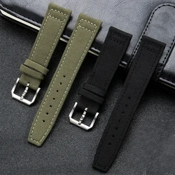 Nylon Canvas Watchband for IWC PILOT Portugal PORTOFINO Fabric Watch Strap 20mm 21mm 22mm Bracelet Cowhide Leather Wrist Belt