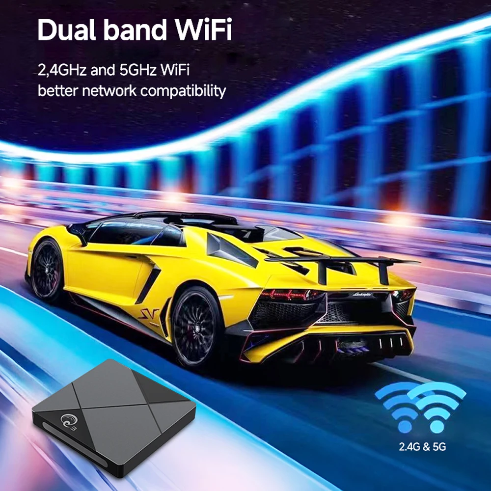 MINI Q3 Android TV Box يدعم 2.4G&5G Dual Wifi 4K Set Top Box Media Player 1GB 8GB
