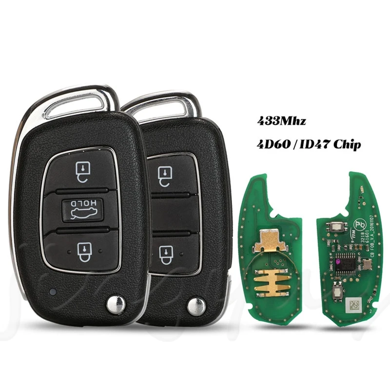 

jingyuqin 434MHZ With ID47 Chip 2B Remote Car Key Control For Hyundai Reina Verna Elantra ix25 New 2017