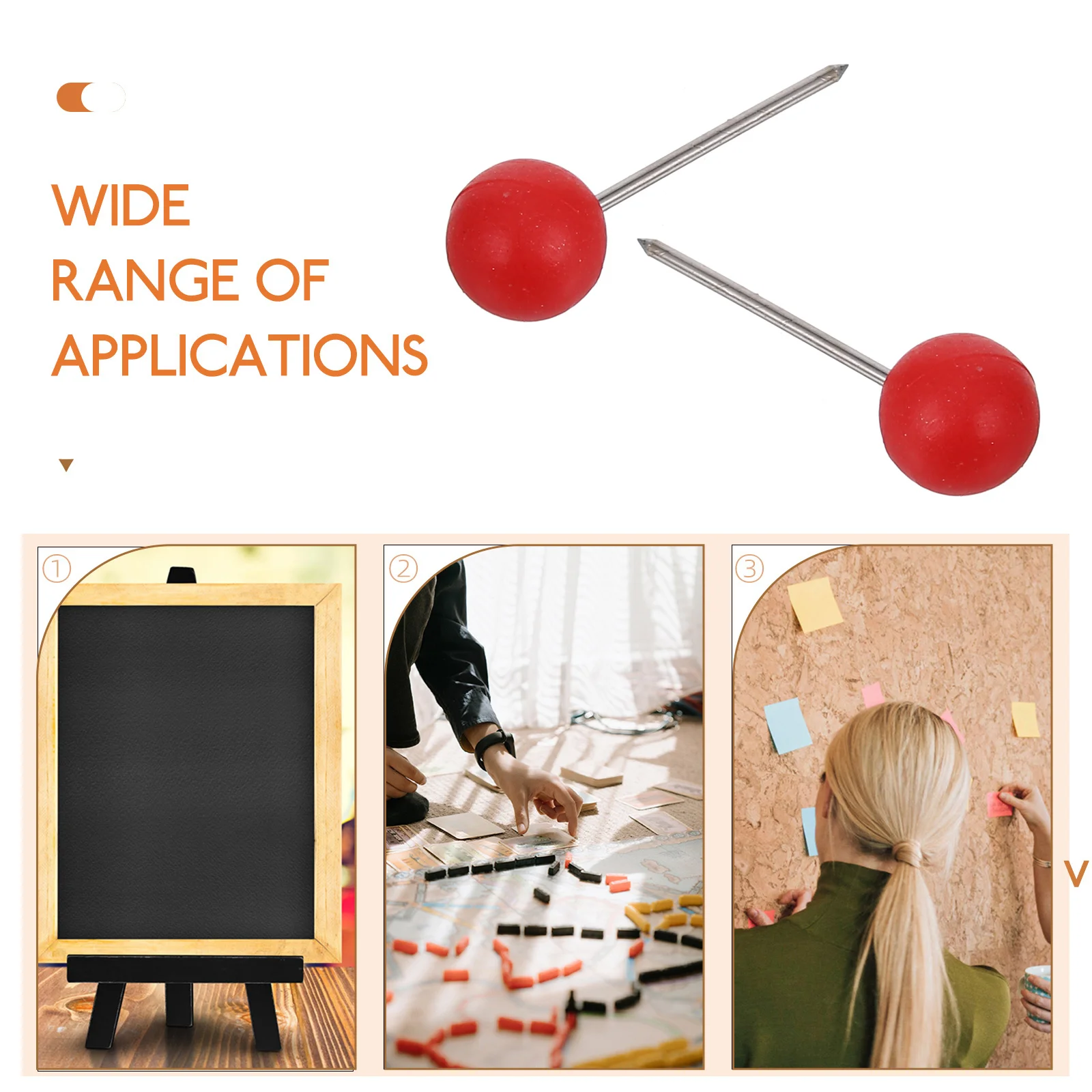 300 قطعة دبابيس ضغط صغيرة لخريطة لوحة الفلين دبابيس دفع مزخرفة دبابيس تحديد الرأس المستديرة لوحة الإعلانات مكتب المنزل